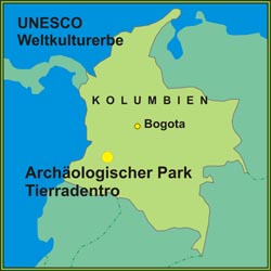 Archäologischer Park Tierradentro ist Teil des UNESCO Weltkulturerbe