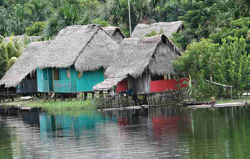   Yagua tribe members in traditional attire