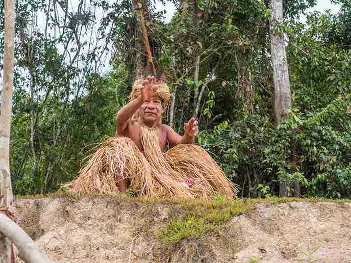 Yagua elder in traditional attire